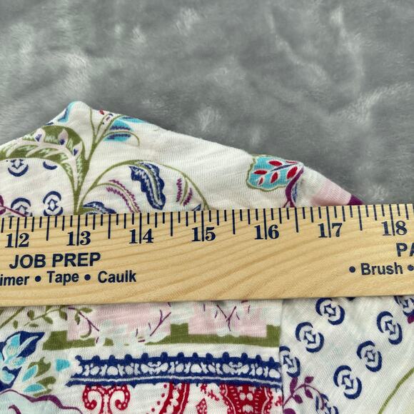 Chicos Top Womens 2 / US Large Multicolor Printed V-neck Relaxed 3/4 Sleeve - Picture 10 of 15